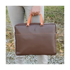 Frandi Cartable cuir homme rouge,noir ou gold -><noscript><img width=