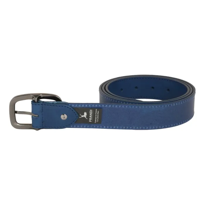 Frandi Ceinture bleu avec boucle ovale>Femme Ceinture Cuir Femme