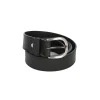 Frandi Ceinture cuir noir avec surpiqûre - 35873>Femme Ceinture Cuir Femme