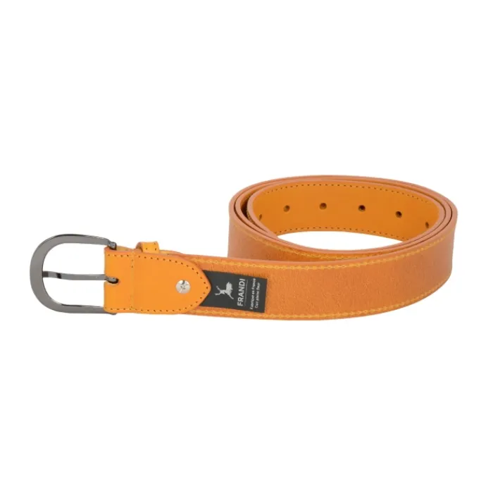 Frandi Ceinture femme jaune - Fabrication France ->Femme Ceinture Cuir Femme