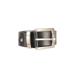 Frandi Ceinture large pour homme en cuir noir | 85-105 cm | Cuir pleine fleur>Homme Ceinture En Cuir