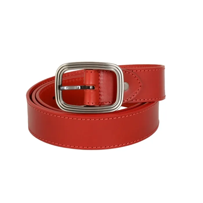 Frandi Ceinture rouge boucle ovale>Femme Ceinture Cuir Femme
