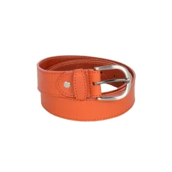 Frandi Ceinturon cuir orange -tannage végétal -boucle arrondi 35873 SP><noscript><img width=