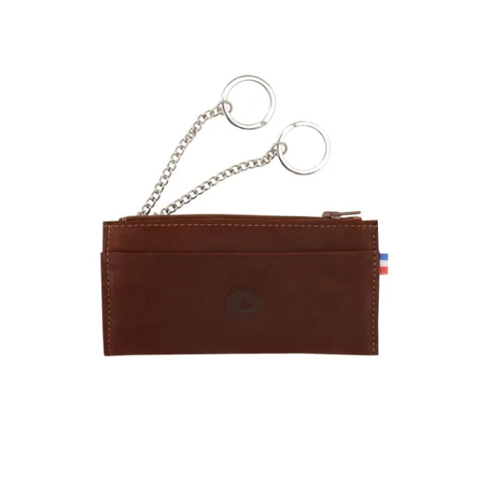 Frandi Etui clef cuir marron foncé ->Homme Etui Cuir