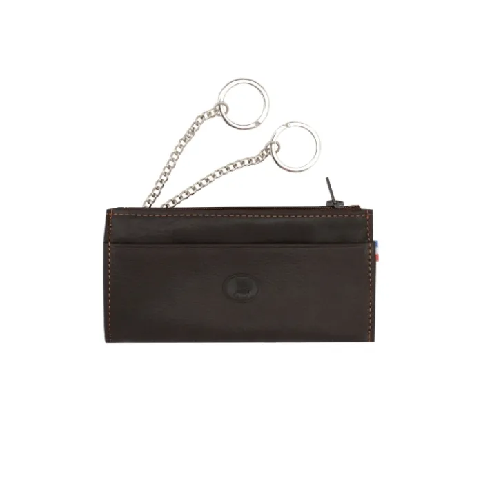 Frandi Etui clef cuir marron foncé ->Homme Etui Cuir
