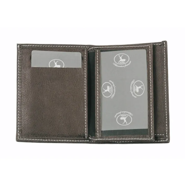 Frandi Mini portefeuille cuir gris ->Homme Portefeuille Cuir
