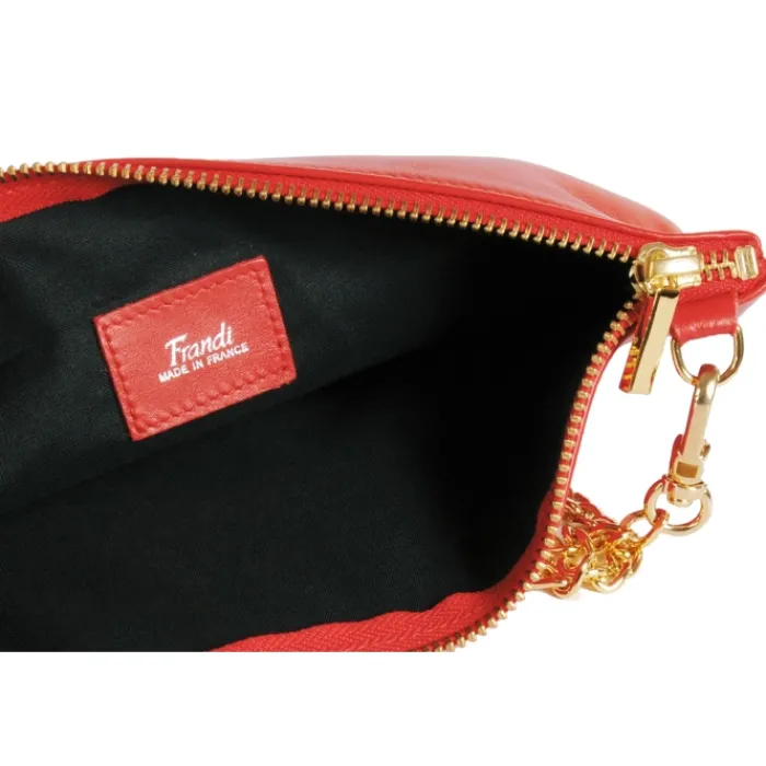 Frandi Pochette femme cuir avec chaîne ->Femme Pochette Cuir