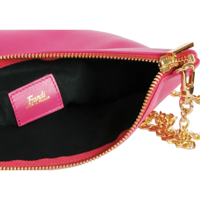 Frandi Pochette femme cuir avec chaîne ->Femme Pochette Cuir