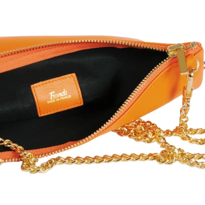 Frandi Pochette femme cuir avec chaîne ->Femme Pochette Cuir
