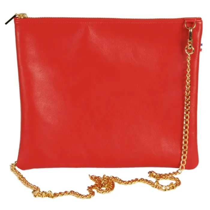 Frandi Pochette femme cuir avec chaîne ->Femme Pochette Cuir