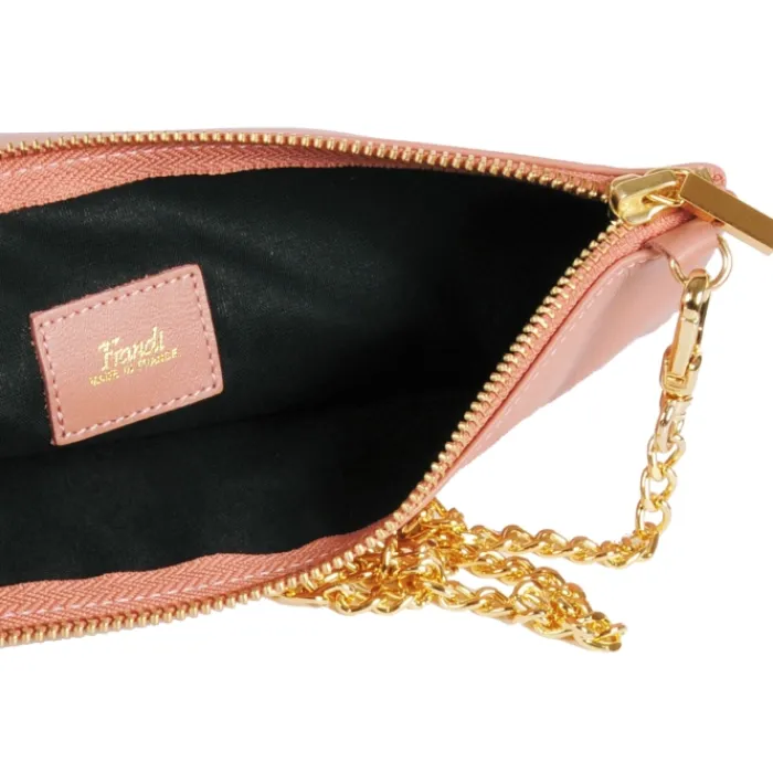 Frandi Pochette femme cuir avec chaîne ->Femme Pochette Cuir
