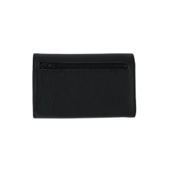 Frandi Porte monnaie femme fermoir en cuir noir - 657><noscript><img width=