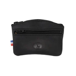 Frandi Porte monnaie fermeture zippée cuir noir 5204><noscript><img width=