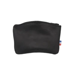 Frandi Porte monnaie fermeture zippée cuir noir 5204><noscript><img width=