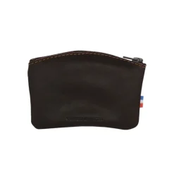Frandi Porte monnaie fermeture zippée cuir noir 5204><noscript><img width=