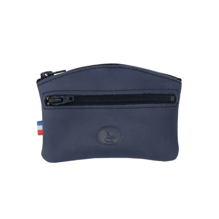 Frandi Porte monnaie fermeture zippée cuir noir 5204>Homme Porte-Monnaie Cuir