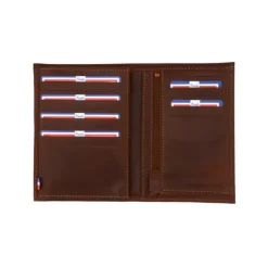 Frandi Portefeuille 4 volets vintage en cuir -><noscript><img width=