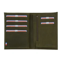 Frandi Portefeuille 4 volets vintage en cuir -><noscript><img width=