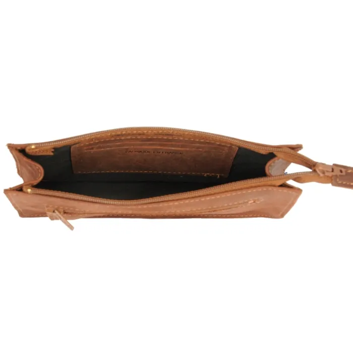 Frandi Portefeuille avec passant ceinture cuir gold ->Homme Portefeuille Cuir