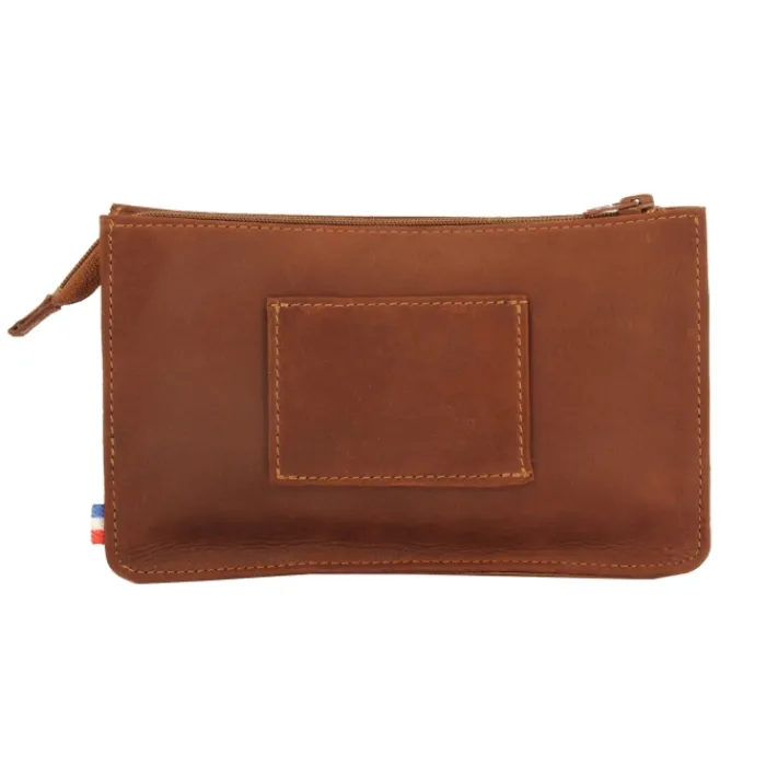 Frandi Portefeuille avec passant ceinture cuir gold ->Homme Portefeuille Cuir