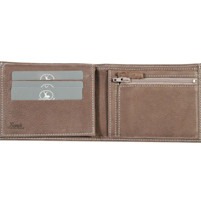 Frandi Portefeuille avec rabat en cuir ->Homme Portefeuille Cuir