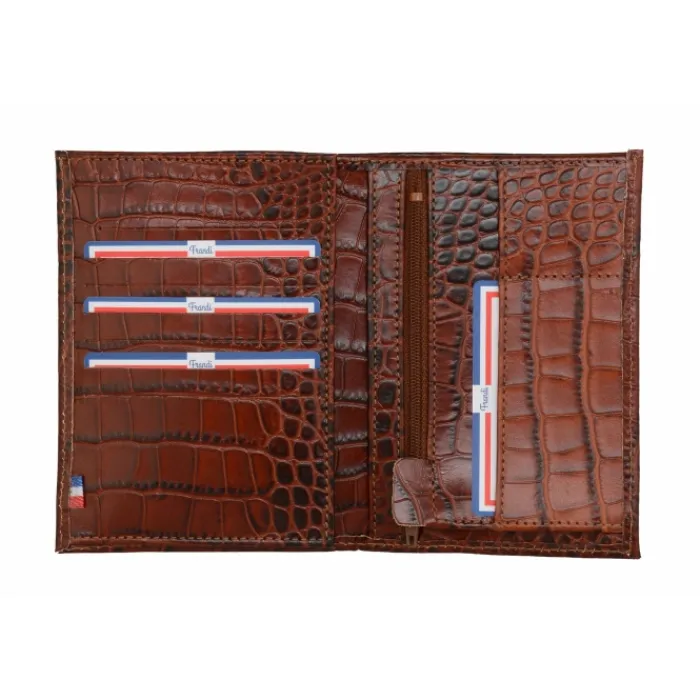 Frandi Portefeuille croco 14 cm>Homme Portefeuille Cuir