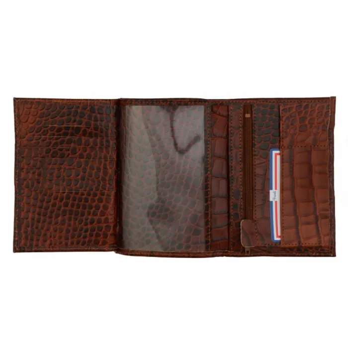 Frandi Portefeuille croco 14 cm>Homme Portefeuille Cuir
