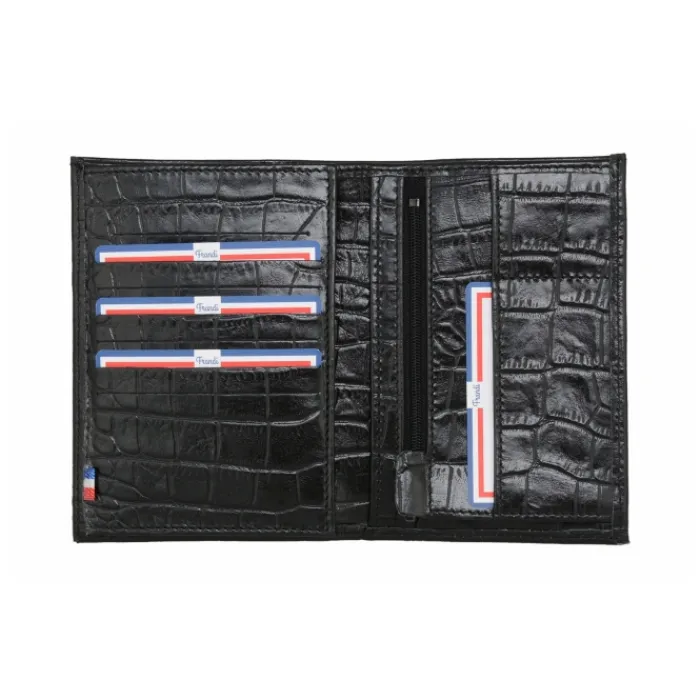 Frandi Portefeuille croco 14 cm>Homme Portefeuille Cuir