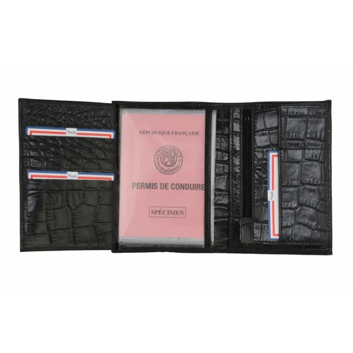 Frandi Portefeuille croco 14 cm>Homme Portefeuille Cuir