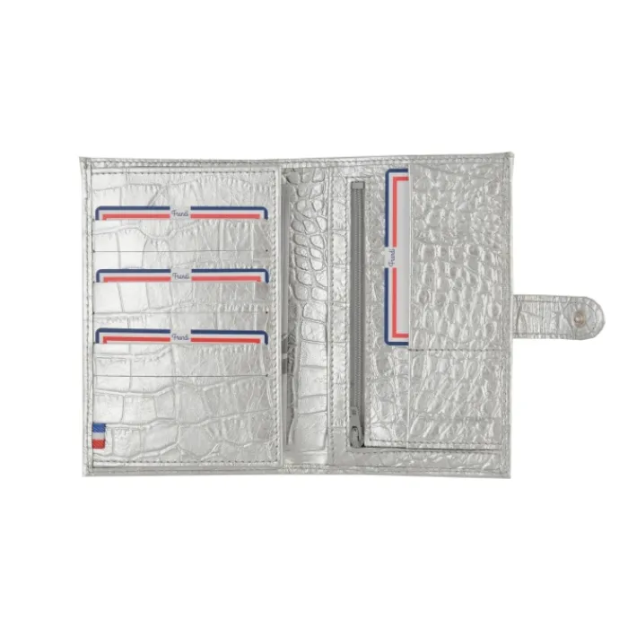 Frandi Portefeuille crocodile avec patte>Femme Portefeuille Cuir