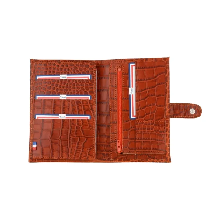Frandi Portefeuille crocodile avec patte>Femme Portefeuille Cuir
