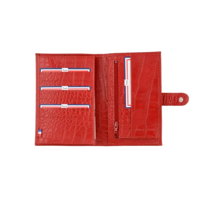 Frandi Portefeuille crocodile avec patte>Femme Portefeuille Cuir