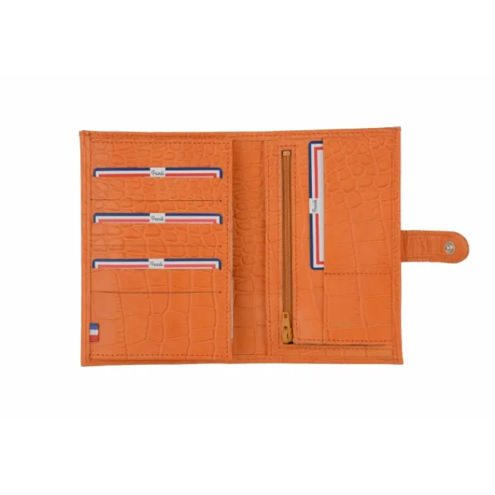 Frandi Portefeuille crocodile avec patte>Femme Portefeuille Cuir