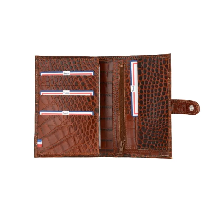 Frandi Portefeuille crocodile avec patte>Femme Portefeuille Cuir