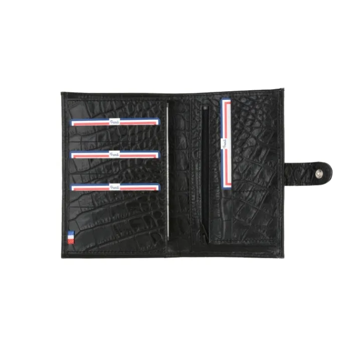 Frandi Portefeuille crocodile avec patte>Femme Portefeuille Cuir
