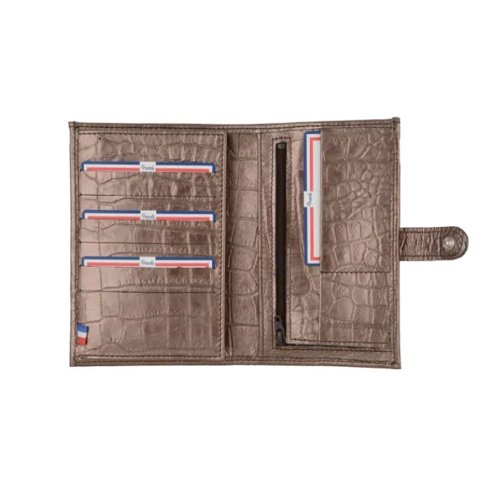 Frandi Portefeuille crocodile avec patte>Femme Portefeuille Cuir