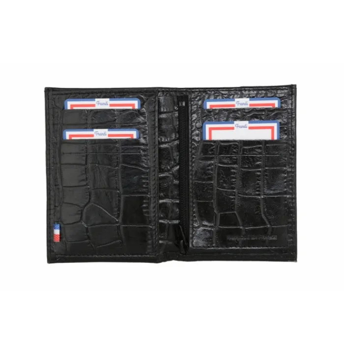 Frandi Portefeuille crocrodile 12 cm>Homme Portefeuille Cuir