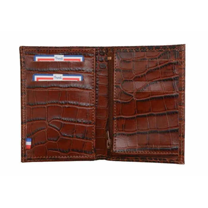 Frandi Portefeuille crocrodile 12 cm>Homme Portefeuille Cuir