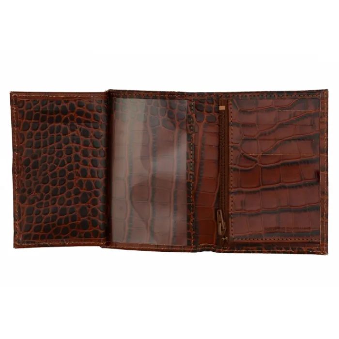 Frandi Portefeuille crocrodile 12 cm>Homme Portefeuille Cuir
