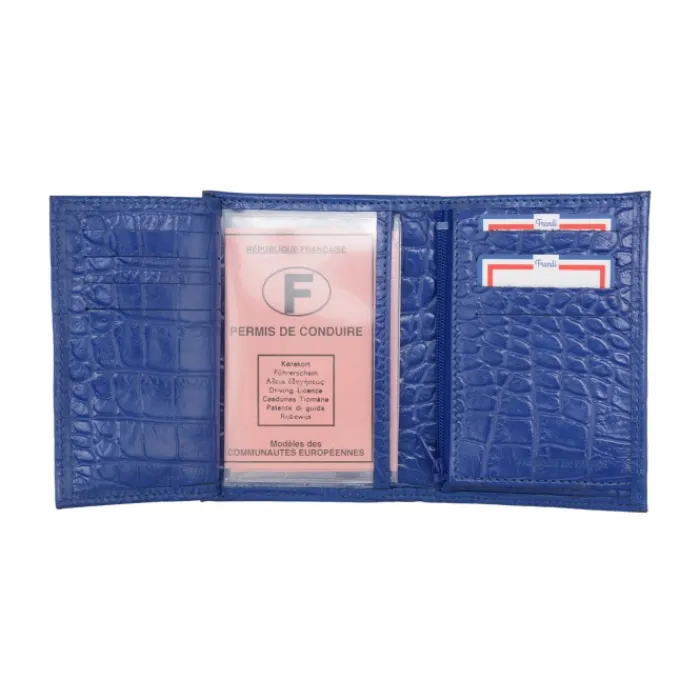 Frandi Portefeuille crocrodile 12 cm>Homme Portefeuille Cuir