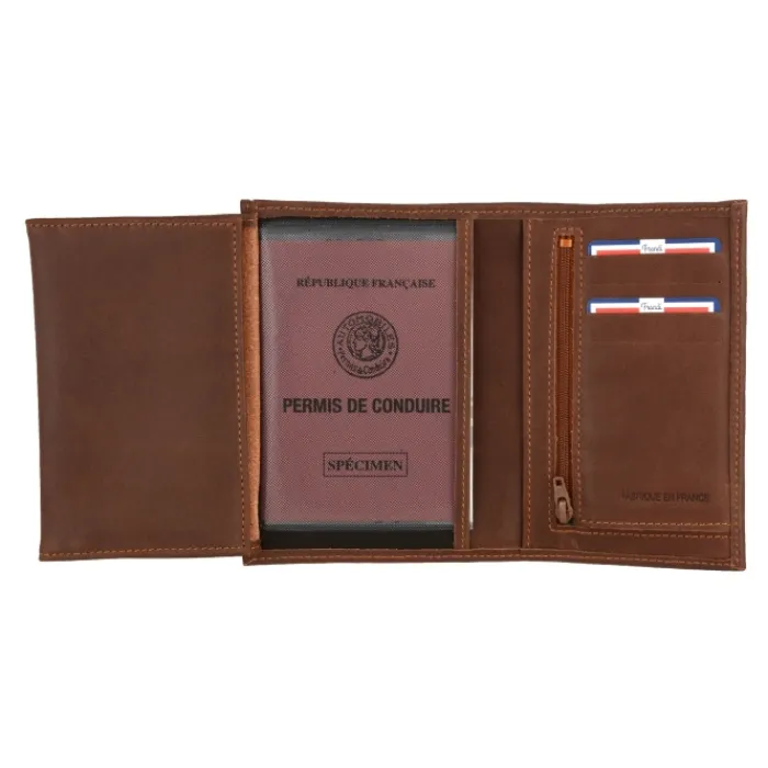 Frandi Portefeuille cuir 4 volets ->Homme Portefeuille Cuir