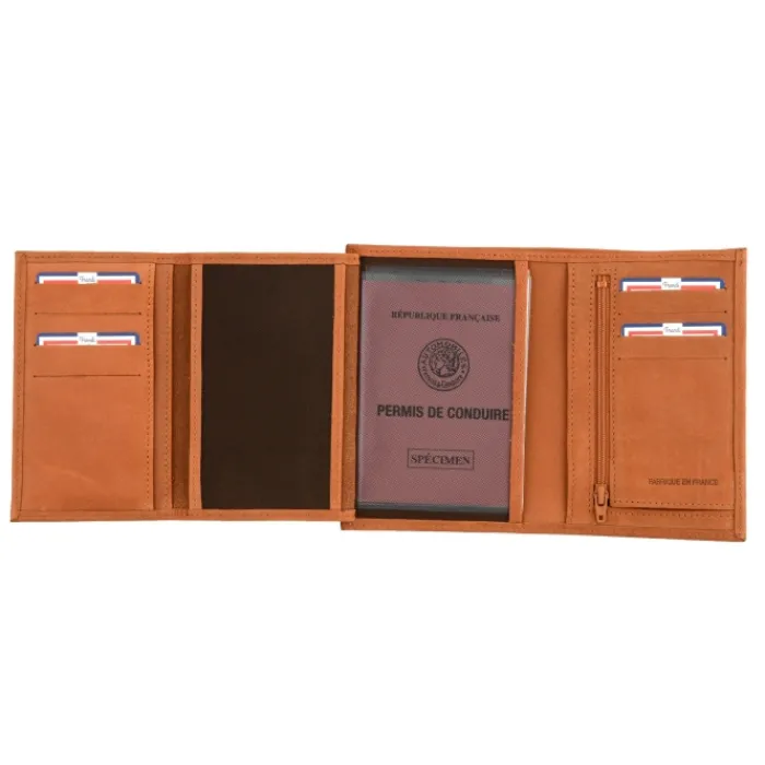 Frandi Portefeuille cuir 4 volets ->Homme Portefeuille Cuir