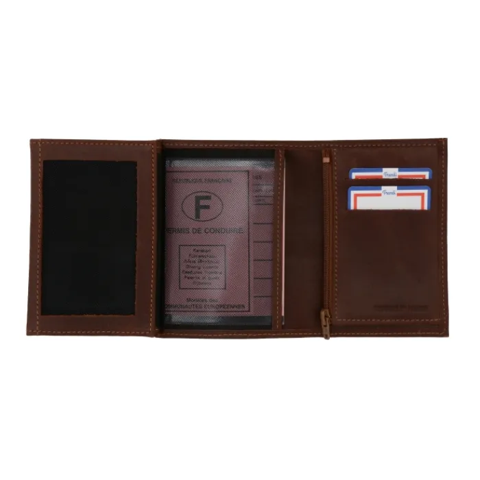 Frandi Portefeuille cuir 3 volets petit modèle ->Homme Portefeuille Cuir