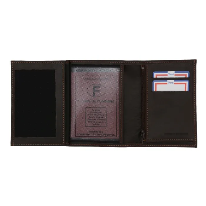 Frandi Portefeuille cuir 3 volets petit modèle ->Homme Portefeuille Cuir