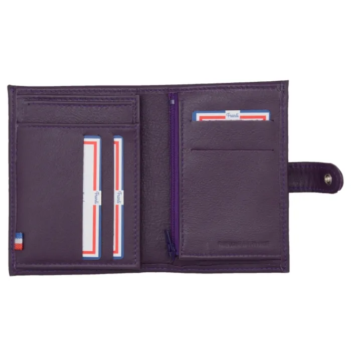 Frandi Portefeuille cuir femme orange violet rouge>Femme Portefeuille Cuir