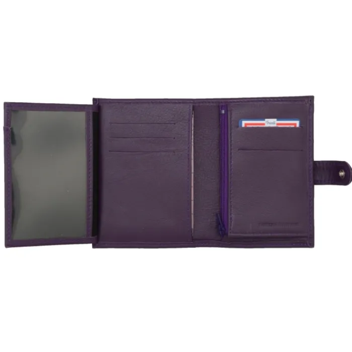 Frandi Portefeuille cuir femme orange violet rouge>Femme Portefeuille Cuir