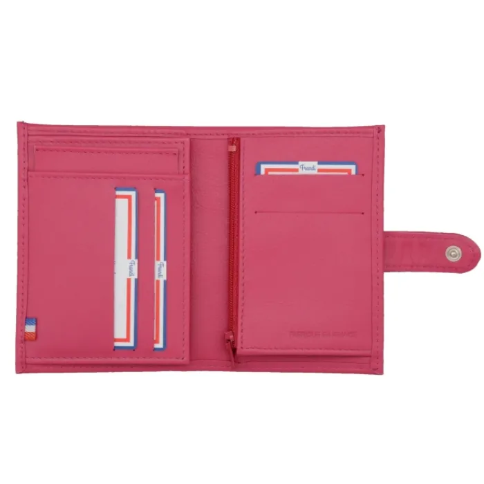 Frandi Portefeuille cuir femme orange violet rouge>Femme Portefeuille Cuir