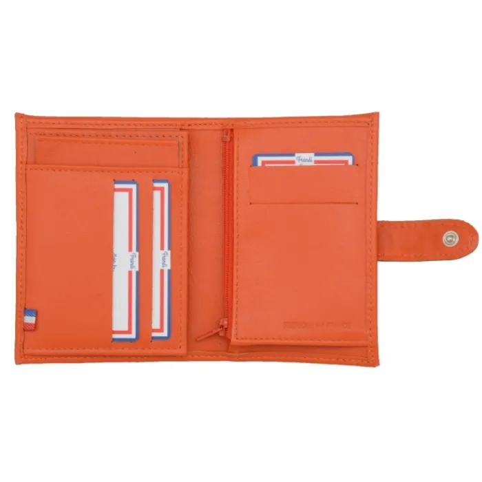 Frandi Portefeuille cuir femme orange violet rouge>Femme Portefeuille Cuir