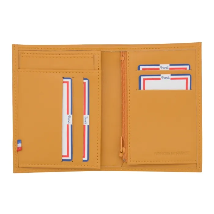 Frandi Portefeuille cuir femme rouge,marine ou orange ->Femme Portefeuille Cuir