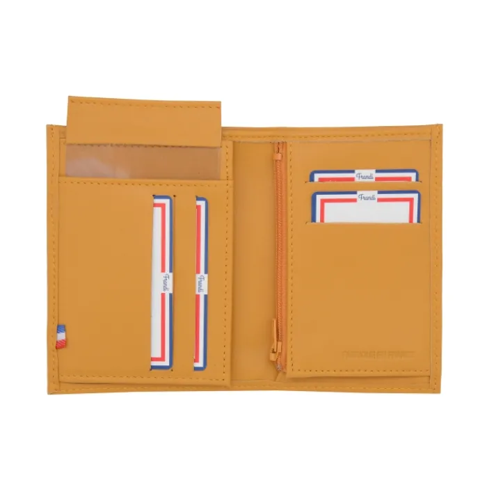 Frandi Portefeuille cuir femme rouge,marine ou orange ->Femme Portefeuille Cuir